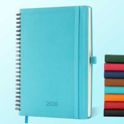Agenda 2026: Agenda Semainier A5 Moyen 21,9x16,4 cm Spirale, Planificateur Hebdomadaire D'Jan 2026 à Déc 2026(12 Mois) Scolaire,
