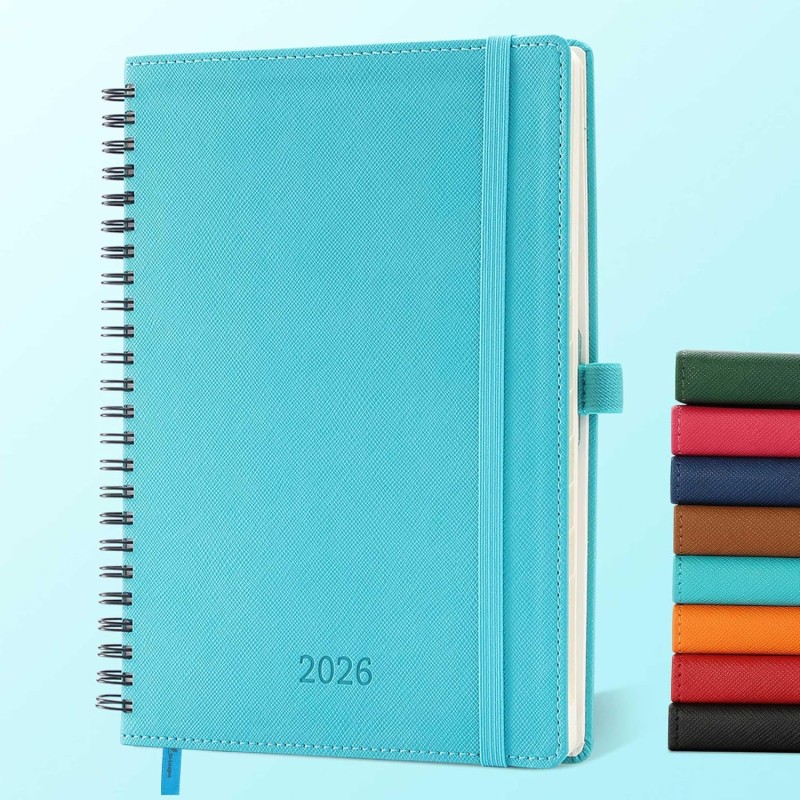 Agenda 2026: Agenda Semainier A5 Moyen 21,9x16,4 cm Spirale, Planificateur Hebdomadaire D'Jan 2026 à Déc 2026(12 Mois) Scolaire,