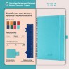 Agenda 2026: Agenda Semainier A5 Moyen 21,9x16,4 cm Spirale, Planificateur Hebdomadaire D'Jan 2026 à Déc 2026(12 Mois) Scolaire,