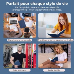 Agenda 2026: Agenda Semainier A5 Moyen 21,9x16,4 cm Spirale, Planificateur Hebdomadaire D'Jan 2026 à Déc 2026(12 Mois) Scolaire,