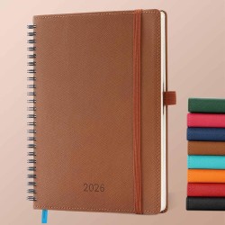 Agenda 2026: Agenda Semainier A5 Moyen 21,9x16,4 cm Spirale, Planificateur Hebdomadaire D'Jan 2026 à Déc 2026(12 Mois) Scolaire,