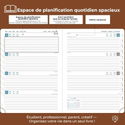 Agenda 2026: Agenda Semainier A5 Moyen 21,9x16,4 cm Spirale, Planificateur Hebdomadaire D'Jan 2026 à Déc 2026(12 Mois) Scolaire,