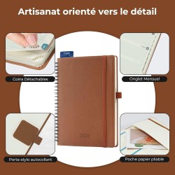 Agenda 2026: Agenda Semainier A5 Moyen 21,9x16,4 cm Spirale, Planificateur Hebdomadaire D'Jan 2026 à Déc 2026(12 Mois) Scolaire,