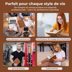 Agenda 2026: Agenda Semainier A5 Moyen 21,9x16,4 cm Spirale, Planificateur Hebdomadaire D'Jan 2026 à Déc 2026(12 Mois) Scolaire,