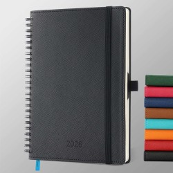 Agenda 2026: Agenda Semainier A5 Moyen 21,9x16,4 cm Spirale, Planificateur Hebdomadaire D'Jan 2026 à Déc 2026(12 Mois) Scolaire,