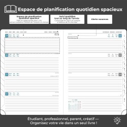 Agenda 2026: Agenda Semainier A5 Moyen 21,9x16,4 cm Spirale, Planificateur Hebdomadaire D'Jan 2026 à Déc 2026(12 Mois) Scolaire,