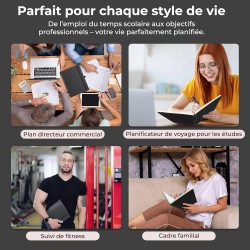 Agenda 2026: Agenda Semainier A5 Moyen 21,9x16,4 cm Spirale, Planificateur Hebdomadaire D'Jan 2026 à Déc 2026(12 Mois) Scolaire,
