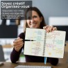 Agenda 2026: Agenda Semainier A5 Moyen 21,9x16,4 cm Spirale, Planificateur Hebdomadaire D'Jan 2026 à Déc 2026(12 Mois) Scolaire,