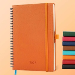 Agenda 2026: agenda semainier a5 moyen 21,9x16,4 cm spirale, planificateur hebdomadaire d'jan 2026 à déc 2026(12 mois) scolaire,