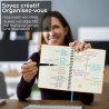 Agenda 2026: agenda semainier a5 moyen 21,9x16,4 cm spirale, planificateur hebdomadaire d'jan 2026 à déc 2026(12 mois) scolaire,