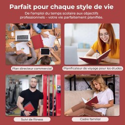 Agenda 2026: Agenda Semainier A5 Moyen 21,9x16,4 cm Spirale, Planificateur Hebdomadaire D'Jan 2026 à Déc 2026(12 Mois) Scolaire,