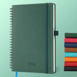 Agenda 2026: Agenda Semainier A5 Moyen 21,9x16,4 cm Spirale, Planificateur Hebdomadaire D'Jan 2026 à Déc 2026(12 Mois) Scolaire,