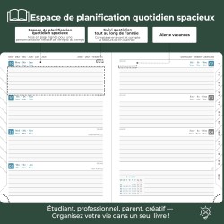 Agenda 2026: Agenda Semainier A5 Moyen 21,9x16,4 cm Spirale, Planificateur Hebdomadaire D'Jan 2026 à Déc 2026(12 Mois) Scolaire,