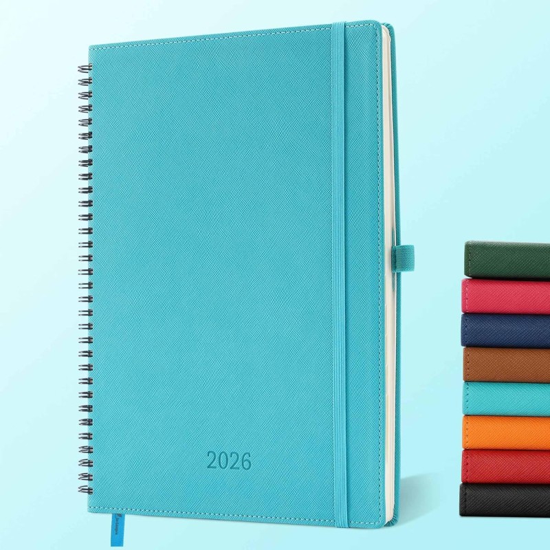 Agenda 2026: Agenda Semainier A4 Grande 29x21,7 cm Spirale, Planificateur Hebdomadaire D'Jan 2026 à Déc 2026(12 Mois) Scolaire, 