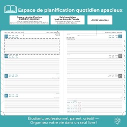 Agenda 2026: Agenda Semainier A4 Grande 29x21,7 cm Spirale, Planificateur Hebdomadaire D'Jan 2026 à Déc 2026(12 Mois) Scolaire, 