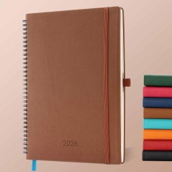 Agenda 2026: Agenda Semainier A4 Grande 29x21,7 cm Spirale, Planificateur Hebdomadaire D'Jan 2026 à Déc 2026(12 Mois) Scolaire, 