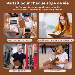 Agenda 2026: Agenda Semainier A4 Grande 29x21,7 cm Spirale, Planificateur Hebdomadaire D'Jan 2026 à Déc 2026(12 Mois) Scolaire, 