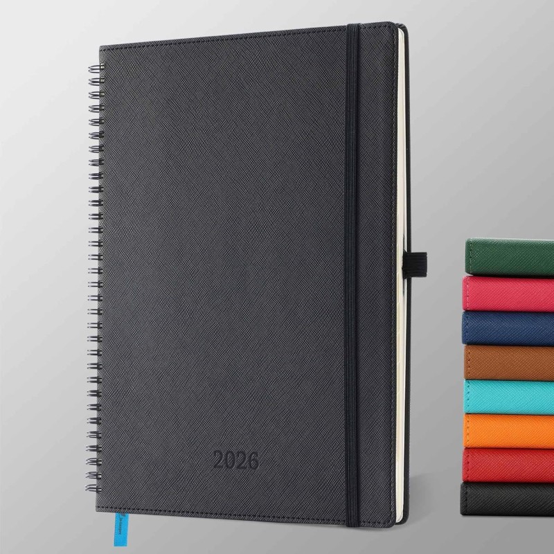 Agenda 2026: Agenda Semainier A4 Grande 29x21,7 cm Spirale, Planificateur Hebdomadaire D'Jan 2026 à Déc 2026(12 Mois) Scolaire, 