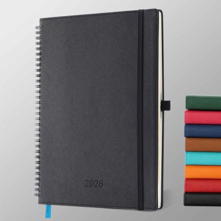 Agenda 2026: Agenda Semainier A4 Grande 29x21,7 cm Spirale, Planificateur Hebdomadaire D'Jan 2026 à Déc 2026(12 Mois) Scolaire, 