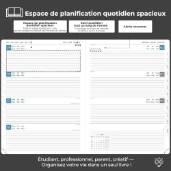 Agenda 2026: Agenda Semainier A4 Grande 29x21,7 cm Spirale, Planificateur Hebdomadaire D'Jan 2026 à Déc 2026(12 Mois) Scolaire, 