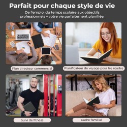 Agenda 2026: Agenda Semainier A4 Grande 29x21,7 cm Spirale, Planificateur Hebdomadaire D'Jan 2026 à Déc 2026(12 Mois) Scolaire, 