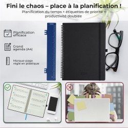 Agenda 2026: Agenda Semainier A4 Grande 29x21,7 cm Spirale, Planificateur Hebdomadaire D'Jan 2026 à Déc 2026(12 Mois) Scolaire, 