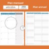 Agenda 2026: agenda semainier a4 grande 29x21,7 cm spirale, planificateur hebdomadaire d'jan 2026 à déc 2026(12 mois) scolaire, 
