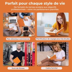 Agenda 2026: agenda semainier a4 grande 29x21,7 cm spirale, planificateur hebdomadaire d'jan 2026 à déc 2026(12 mois) scolaire, 
