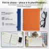 Agenda 2026: agenda semainier a4 grande 29x21,7 cm spirale, planificateur hebdomadaire d'jan 2026 à déc 2026(12 mois) scolaire, 