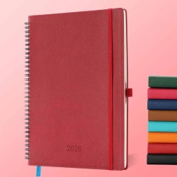 Agenda 2026: Agenda Semainier A4 Grande 29x21,7 cm Spirale, Planificateur Hebdomadaire D'Jan 2026 à Déc 2026(12 Mois) Scolaire, 
