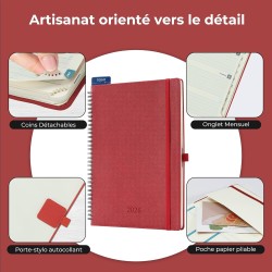 Agenda 2026: Agenda Semainier A4 Grande 29x21,7 cm Spirale, Planificateur Hebdomadaire D'Jan 2026 à Déc 2026(12 Mois) Scolaire, 