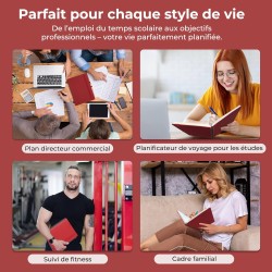 Agenda 2026: Agenda Semainier A4 Grande 29x21,7 cm Spirale, Planificateur Hebdomadaire D'Jan 2026 à Déc 2026(12 Mois) Scolaire, 