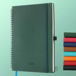 Agenda 2026: Agenda Semainier A4 Grande 29x21,7 cm Spirale, Planificateur Hebdomadaire D'Jan 2026 à Déc 2026(12 Mois) Scolaire, 