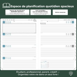 Agenda 2026: Agenda Semainier A4 Grande 29x21,7 cm Spirale, Planificateur Hebdomadaire D'Jan 2026 à Déc 2026(12 Mois) Scolaire, 