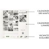 DRAEGER PARIS 1886 - Grand Calendrier mural 28x29 cm 2026 - Thème Doisneau - 12 mois - Papier FSC - Illustrations détachables