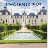 DRAEGER PARIS | Grand calendrier mural Châteaux 2024 à suspendre 29x29cm |16 mois sept-23 à dec 24 | 7 langues | Calendrier bure