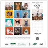 DRAEGER PARIS 1886 - Grand Calendrier Mural 29x29 cm 2025-7 Langues - Thèmes Variés: Chats - Septembre 2024 à Décembre 2025 - Pa