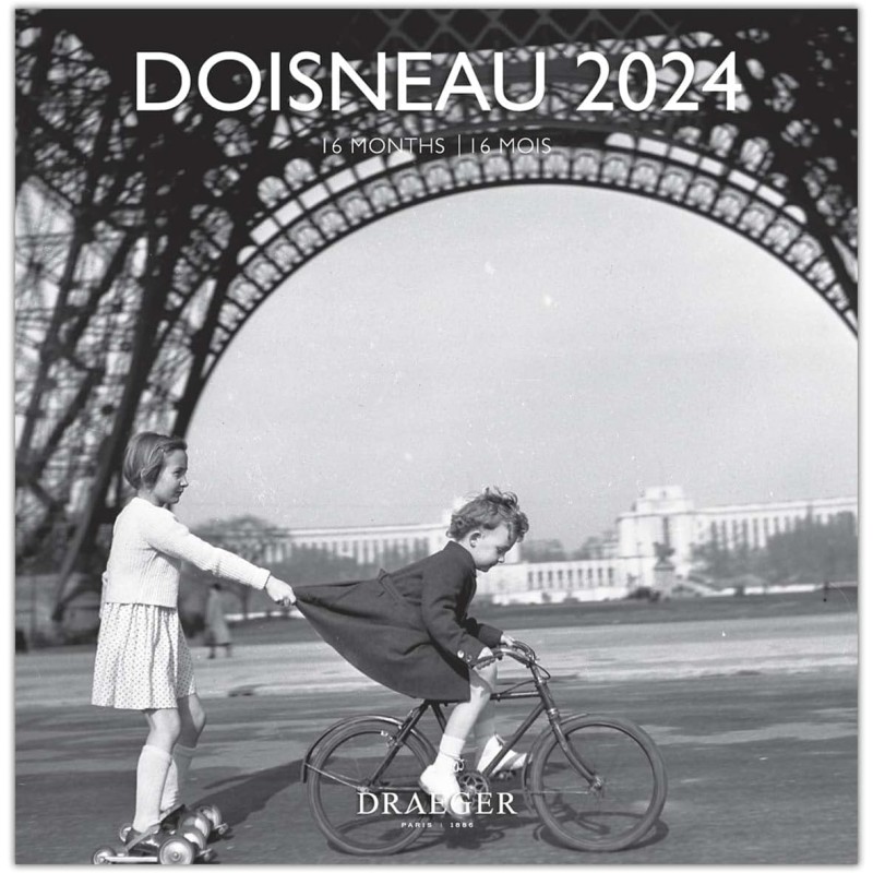 DRAEGER PARIS 1886 Grand calendrier mural Doisneau 2024 à suspendre 29x29cm16 mois sept-23 à dec 24 7 langues Calendrier bureau,