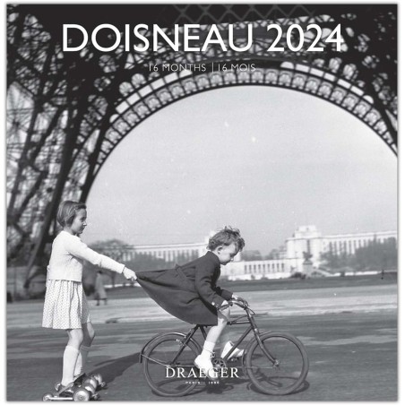 DRAEGER PARIS 1886 Grand calendrier mural Doisneau 2024 à suspendre 29x29cm16 mois sept-23 à dec 24 7 langues Calendrier bureau,