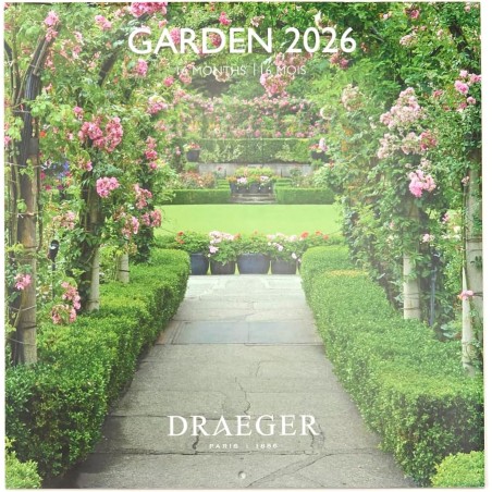 DRAEGER PARIS 1886 - Grand Calendrier mural 28x29 cm 2026 - Thème Jardin - 12 mois - Papier FSC - Illustrations détachables