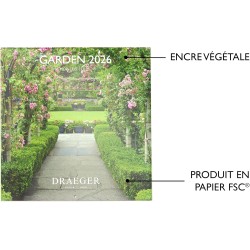 DRAEGER PARIS 1886 - Grand Calendrier mural 28x29 cm 2026 - Thème Jardin - 12 mois - Papier FSC - Illustrations détachables