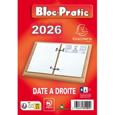 Rechargement Bloc de Bureau Date 365 Pages en BLoc pour l'année en Cours 2025 en Papier Blanc de Qualité pour la Prise de Note e