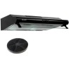 BELDEKO - Hotte Casquette/Visière 60 cm NOIR 210 m3/h - 100 Watts - Filtre inclus