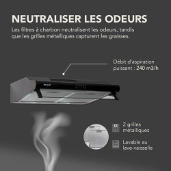 BELDEKO - Hotte Casquette/Visière 60 cm NOIR 210 m3/h - 100 Watts - Filtre inclus