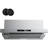 CIARRA CBCS6909A Hotte Encastrable 60cm 600 m³/h A+ Hotte Plate Intégrée 3 Vitesses avec Filtre à Charbon CBCF055, Commande Tact