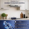 CIARRA CBCS6909A Hotte Encastrable 60cm 600 m³/h A+ Hotte Plate Intégrée 3 Vitesses avec Filtre à Charbon CBCF055, Commande Tact