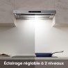CIARRA CBCS6909A Hotte Encastrable 60cm 600 m³/h A+ Hotte Plate Intégrée 3 Vitesses avec Filtre à Charbon CBCF055, Commande Tact
