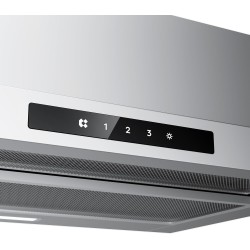 CIARRA CBCS6909A Hotte Encastrable 60cm 600 m³/h A+ Hotte Plate Intégrée 3 Vitesses avec Filtre à Charbon CBCF055, Commande Tact