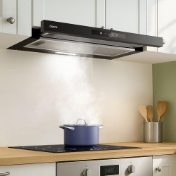 CIARRA CBCB6909A Classe A+ Hotte Télescopique Encastrable 60 cm 600 m³/h, Commande Tactile, 3 Vitesses, Recyclage & Evacuation, 