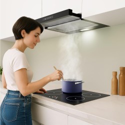 CIARRA CBCB6909A Classe A+ Hotte Télescopique Encastrable 60 cm 600 m³/h, Commande Tactile, 3 Vitesses, Recyclage & Evacuation, 